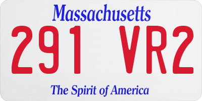 MA license plate 291VR2