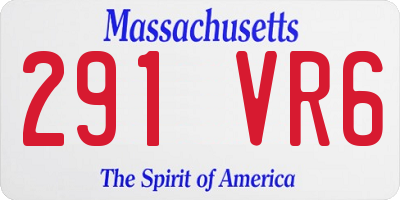 MA license plate 291VR6