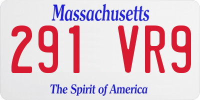 MA license plate 291VR9