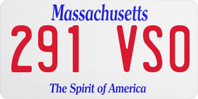 MA license plate 291VS0