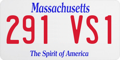 MA license plate 291VS1