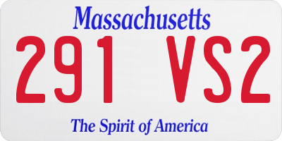 MA license plate 291VS2