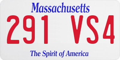 MA license plate 291VS4