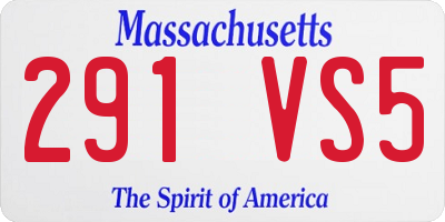 MA license plate 291VS5