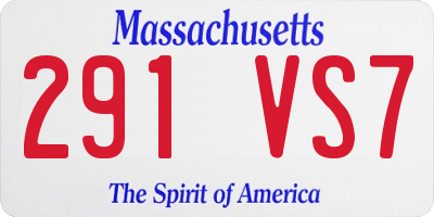 MA license plate 291VS7
