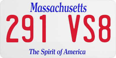 MA license plate 291VS8