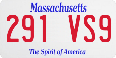 MA license plate 291VS9