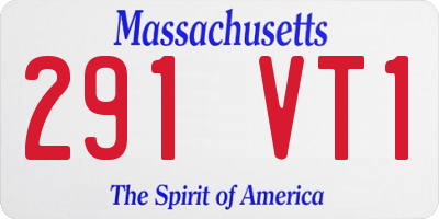 MA license plate 291VT1