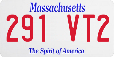 MA license plate 291VT2