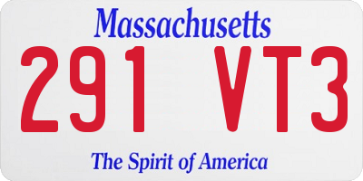 MA license plate 291VT3