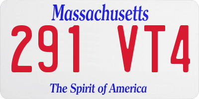 MA license plate 291VT4