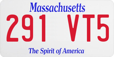 MA license plate 291VT5