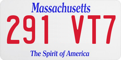 MA license plate 291VT7