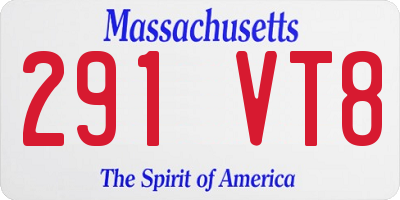 MA license plate 291VT8