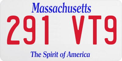 MA license plate 291VT9