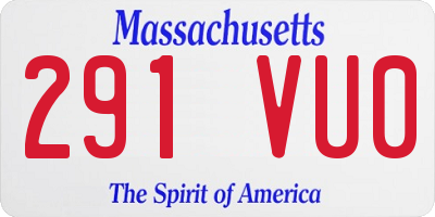 MA license plate 291VU0