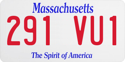 MA license plate 291VU1