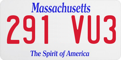 MA license plate 291VU3