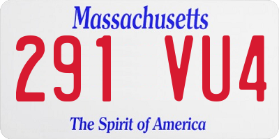 MA license plate 291VU4