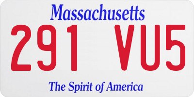 MA license plate 291VU5