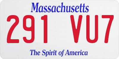 MA license plate 291VU7
