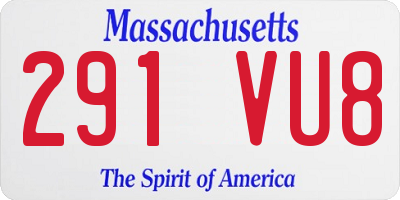 MA license plate 291VU8
