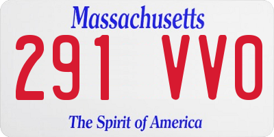 MA license plate 291VV0