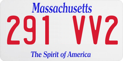 MA license plate 291VV2