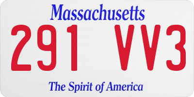 MA license plate 291VV3