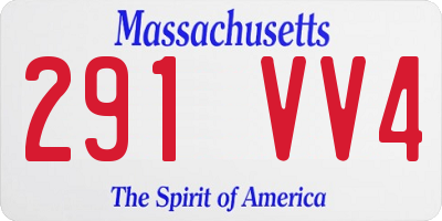MA license plate 291VV4
