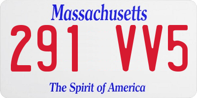 MA license plate 291VV5