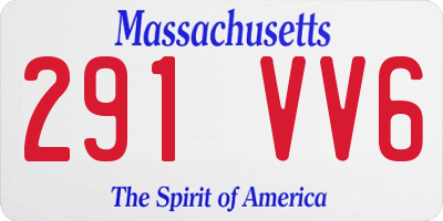 MA license plate 291VV6