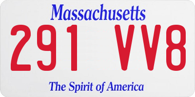 MA license plate 291VV8