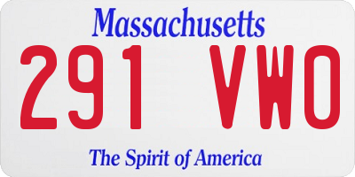 MA license plate 291VW0