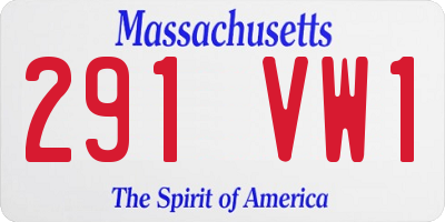 MA license plate 291VW1
