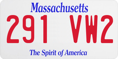 MA license plate 291VW2
