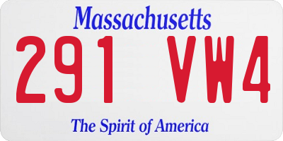 MA license plate 291VW4