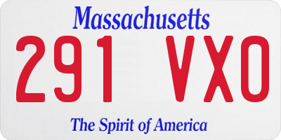 MA license plate 291VX0