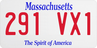 MA license plate 291VX1