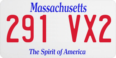 MA license plate 291VX2
