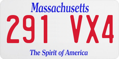 MA license plate 291VX4