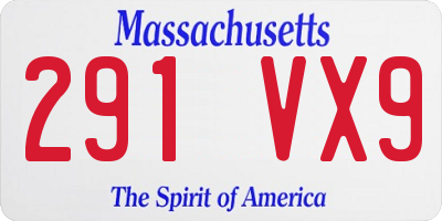 MA license plate 291VX9