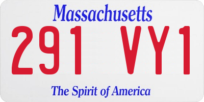 MA license plate 291VY1