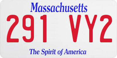 MA license plate 291VY2