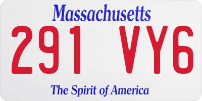 MA license plate 291VY6