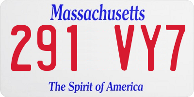 MA license plate 291VY7