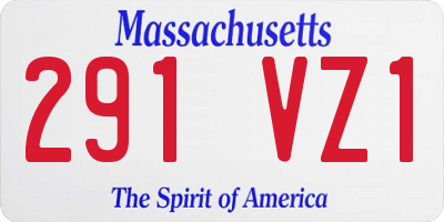 MA license plate 291VZ1