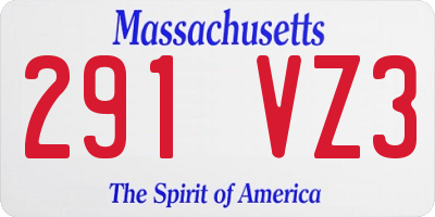 MA license plate 291VZ3