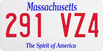 MA license plate 291VZ4