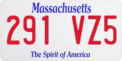 MA license plate 291VZ5